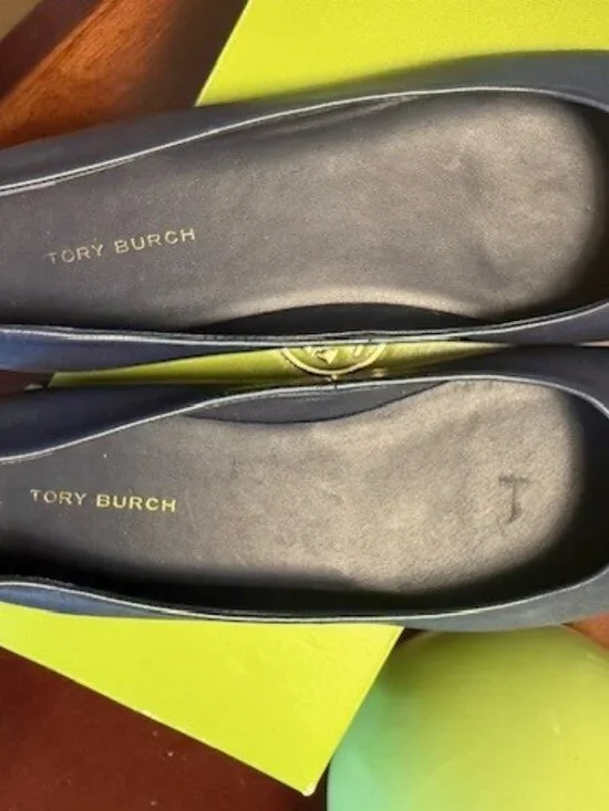 NWT TORY BURCH- CHELSEA CAP-TOE BALLET FLAT- Size: 7.5 Royal Navy - Picture 5 of 11